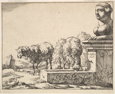 Sau, fra et sett med 16 tallerkener, 1664. av Marcus de Bye