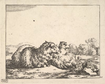Sau, fra et sett med 16 tallerkener, 1664. av Marcus de Bye