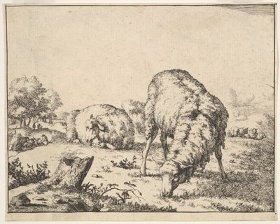 Sau, fra et sett med 16 tallerkener, 1664. av Marcus de Bye