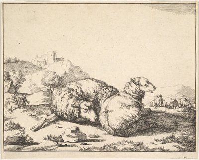 Sau, fra et sett med 16 tallerkener, 1664. av Marcus de Bye