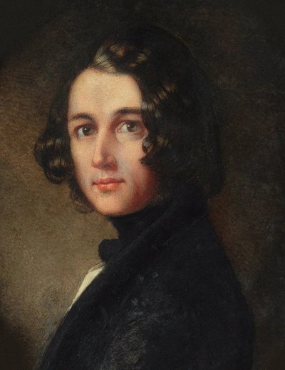 Portrett av Charles Dickens Detail, 1843. av Margaret Gillies