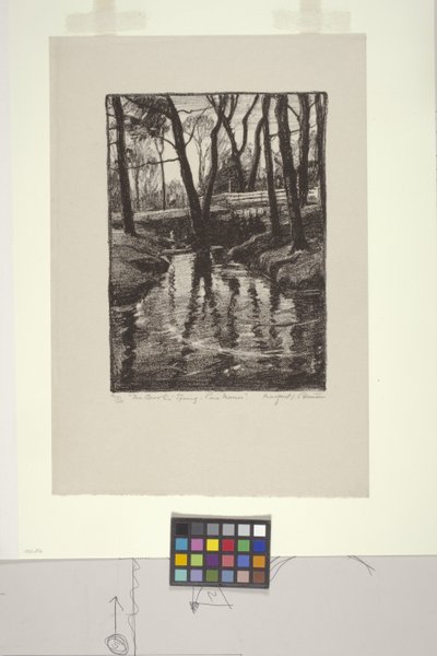 The Brook in Spring, Pine Manor (litho) av Margaret Jordan Patterson
