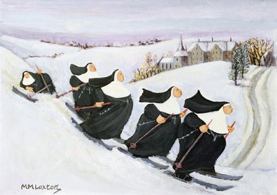 Ski (olje på papir) av Margaret Loxton