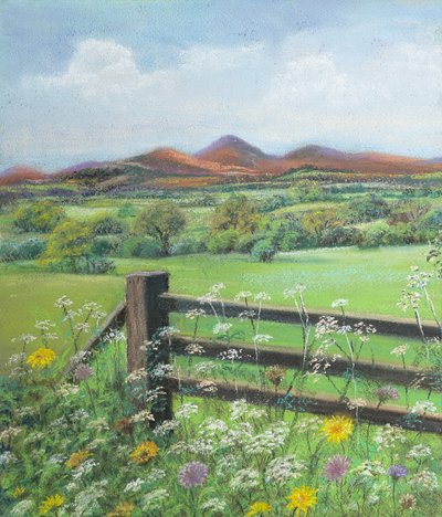 Sommertid i Cookham..Berks, 2020 (pastell) av Margo Starkey