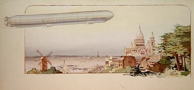 The Spiess Zodiac Airship, utgitt av Mabileau, Paris av Marguerite (fl.1909 14) Montaut