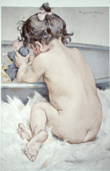 Dukken, fra 'L'Estampe Moderne', utgitt Paris 1897-99 (farge litho) av Marguerite Anne Rose Delorme