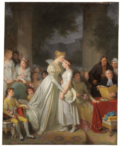 Kysset av beskyttelse av den lokale chatelaine av Marguerite Gerard