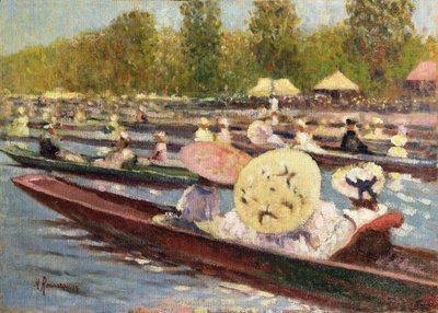 Regattaen (olje på lerret) av Marguerite Rousseau