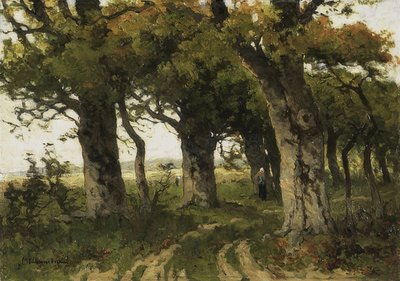 Eikeallé på sensommeren. 1880-1900 av Maria Bilders van Bosse