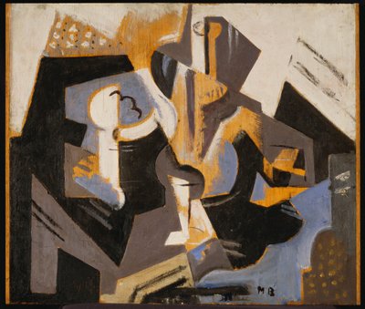Kubistisk stilleben i blått og grått, ca. 1917 (olje om bord) av Maria Blanchard