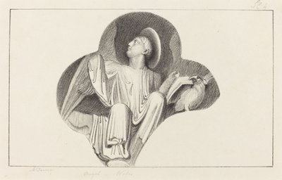 En engel, fra Wells Cathedral av Maria Denman after John Flaxman