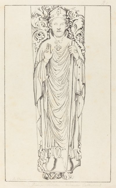 Biskop Wulstan, i Worcester katedral av Maria Denman after John Flaxman