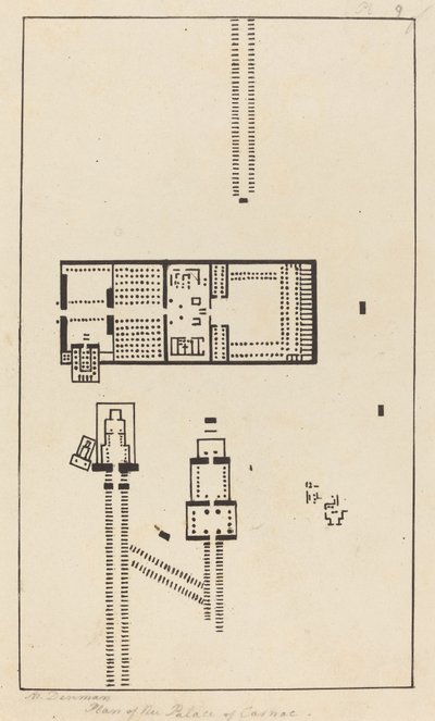 Plan over palasset i Carnac av Maria Denman after John Flaxman