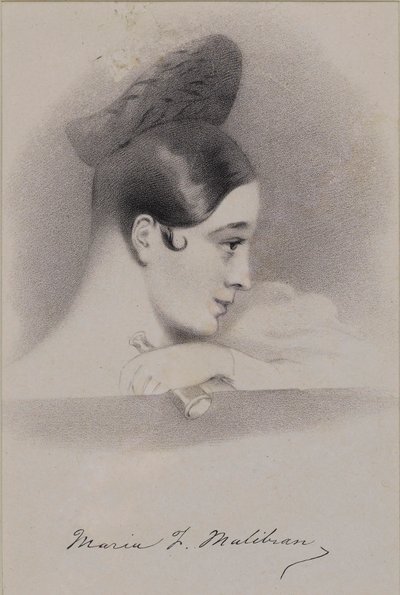 Selvportrett, tidlig på 1830-tallet. av Maria Malibran Garcia