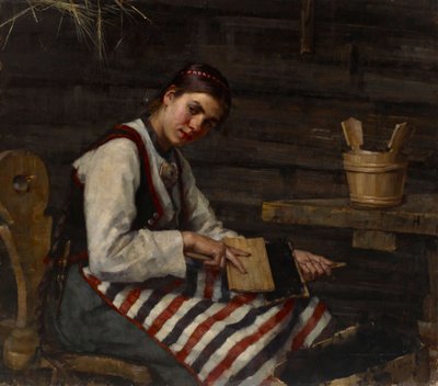 Jente som karde av Maria Wiik