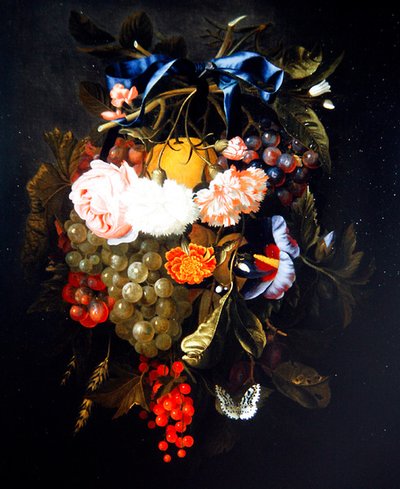 En bylt av blomster og frukt (olje på lerret) av Maria van Oosterwyck