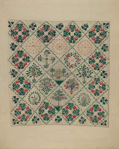 Brodert applikasjonsdyne av Marian Curtis Foster