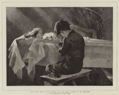 Gå, du må leke alene, gutten min, din søster er i himmelen av Marianne Stokes