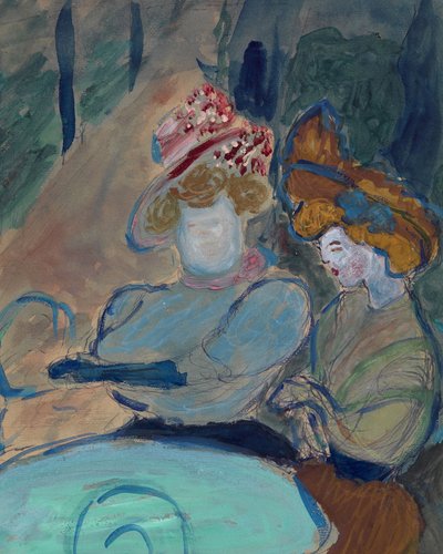 To kvinner i en gatekafé av Marianne von Werefkin