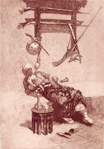 Moor of Tangier (gravering) av Mariano (after) Fortuny