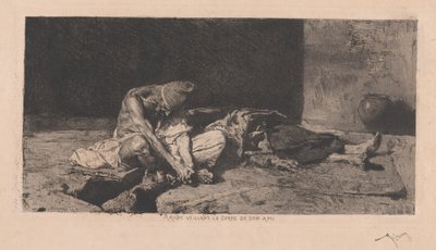 Arabe veillant le corps de son ami (arabisk som våker over vennens kropp) av Marià Fortuny