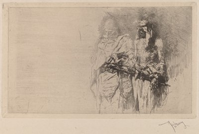 Croquis (to arabiske figurer) av Marià Fortuny