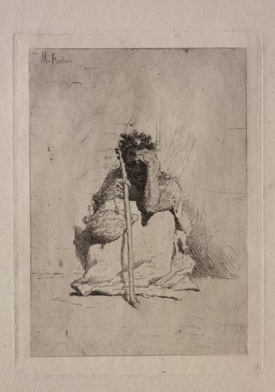 Sittende tigger. av Mariano José María Bernardo Fortuny y Carbó