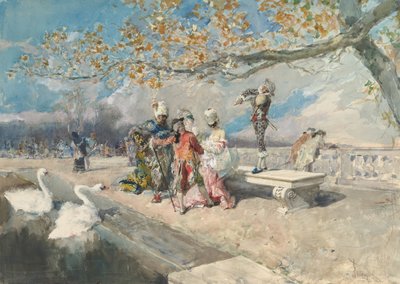 Maskerade, midten av 1800-tallet. av Mariano José María Bernardo Fortuny y Carbó