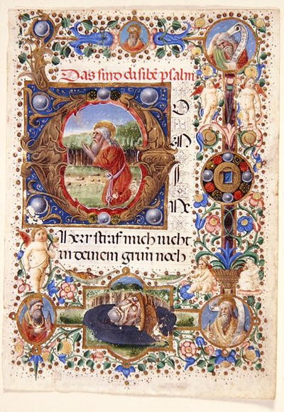 Frk. 11-2001: Enkeltblad fra en florentinsk timebok, sent på 1400-tallet (vellum) av Mariano de Buono di Jacopo