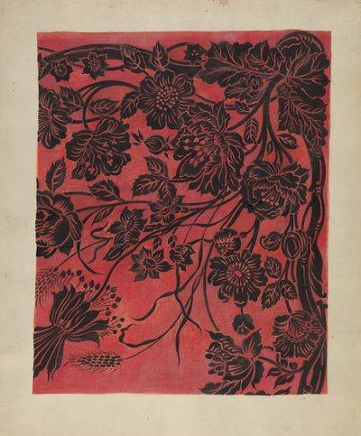 Stensilert bordtrekk, ca. 1942. av Marie Alain