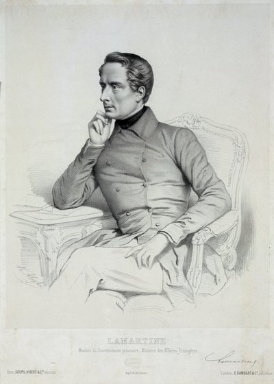 Portrett av Alphonse de Lamartine 1790-1869. av Marie Alexandre Menut Alophe