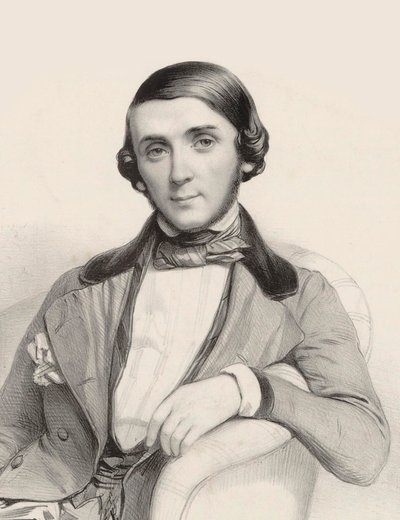 Portrett av pianisten og komponisten Jean-Henri Ravina 1818-1906, ca 1845. av Marie Alexandre Menut Alophe