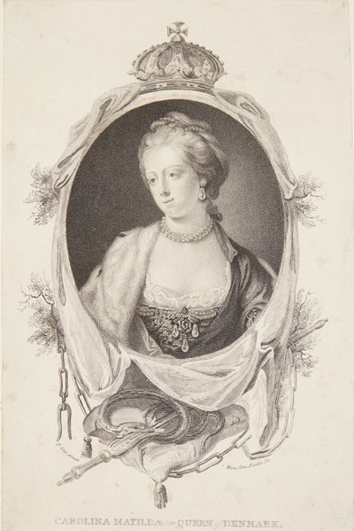 Portrett av Caroline Mathilde av Marie Anne Bourlier