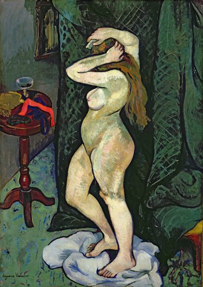 Naken ordner håret av Marie Clementine (Suzanne) Valadon