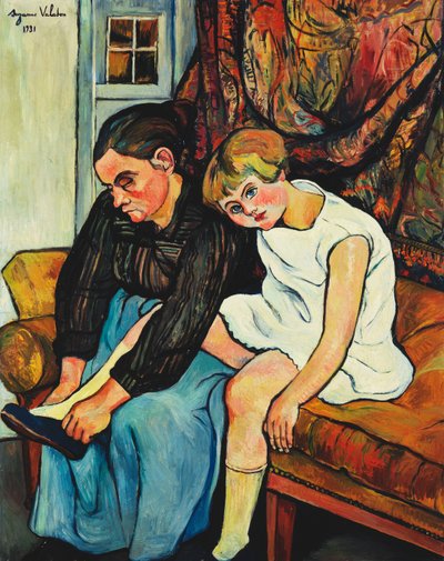 Bestemor tar på seg en liten jente, 1931 av Marie Clementine Valadon