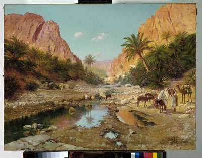 Kløftene i El Kantara i det sørlige Algerie (olje på lerret) av Marie Dominique Siciliano