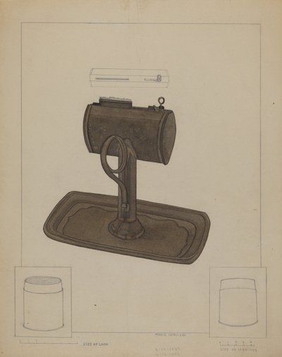 Lampe og talgsil, ca. 1936. av Marie Famularo