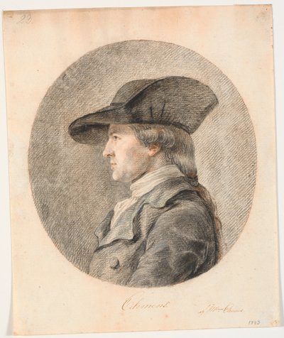 Portrett av J.F. Clemens. Profil til venstre av Marie Jeanne Clemens
