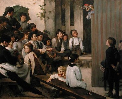 Guignol i landsbyen (olje på lerret) av Marie Mrs Dujardin Beaumetz Petiet