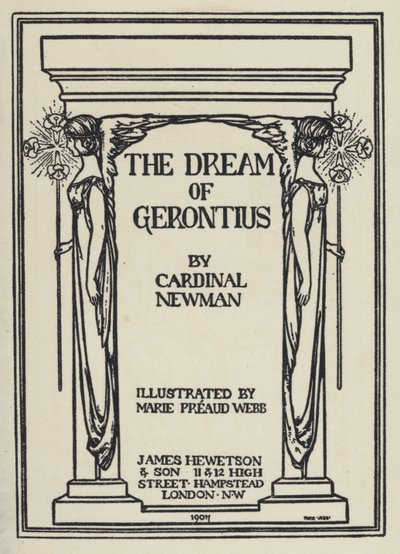 Illustrasjon for The Dream Of Gerontius av kardinal Newman (litho) av Marie Preaud Webb