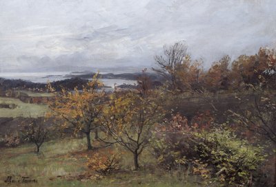 Høst, Nesbyen (olje på lerret) av Marie Tannæs