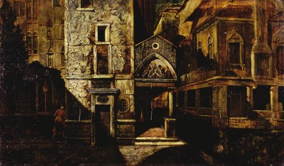 Et hjørne i Venezia, av Mario de Maria, pseudonym til Marius Pictor (1852-1924), olje på panel, 39,5x66,5 cm av Mario de (1852 1924) Maria