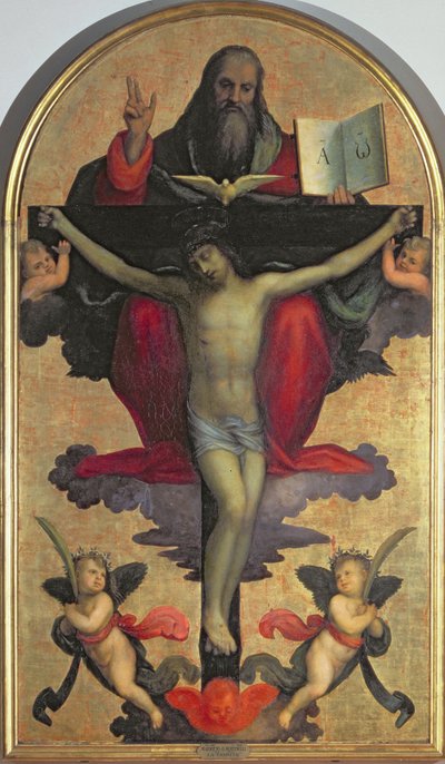 Den hellige treenighet (tempera på panel) av Mariotto Albertinelli