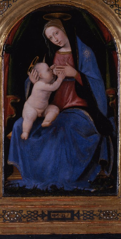 Triptych, sentralpanel: Enthroned Maria lactans, 1500 av Mariotto Albertinelli