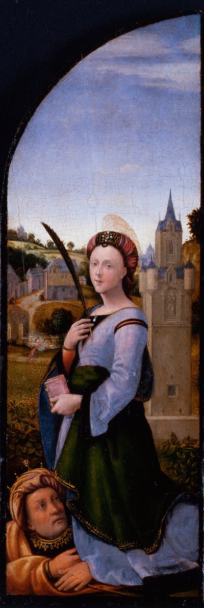 Triptyk: Saint Barbara av Mariotto Albertinelli