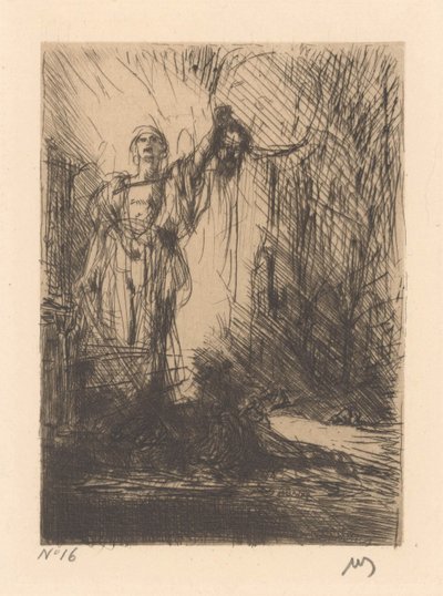 Bøddel med avkuttet hode av Marius Bauer (signed by artist)