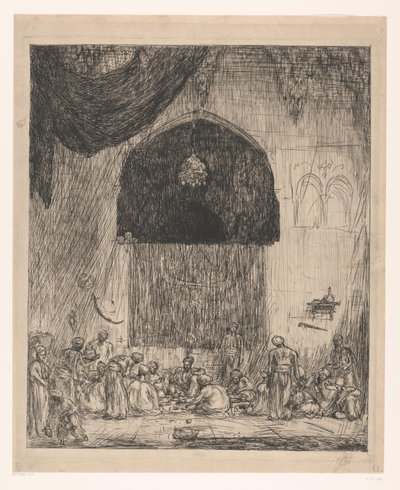 Spiser orientalske menn av Marius Bauer (signed by artist)
