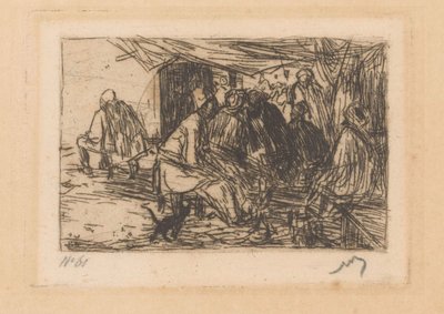 Kaffehus i Konstantinopel av Marius Bauer (signed by artist)