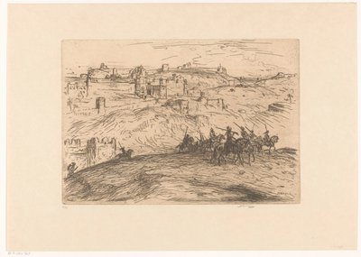 Ryttere på en bakke av Marius Bauer (signed by artist)