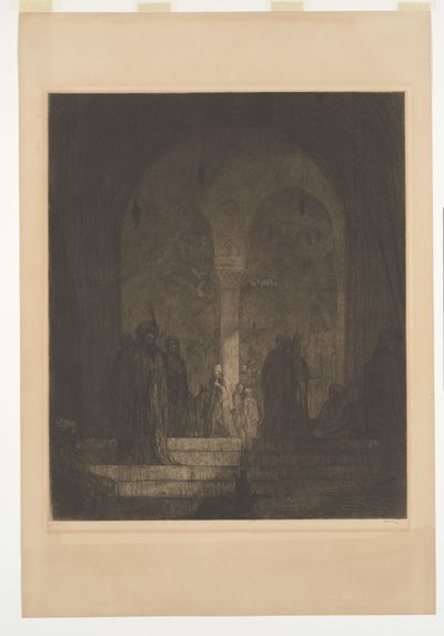 Verandaen til en moske av Marius Bauer (signed by artist)